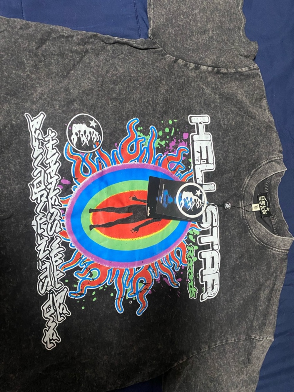 Hellstar Kids Black Short-Sleeve Graphic Tee with Rainbow Target
